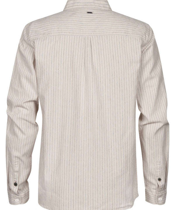 Chemise rayée homme en lin - Sable - PETROL INDUSTRIES HOMME