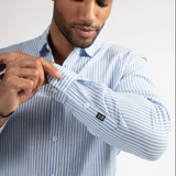 Chemise à rayures Addy - Bleu provence - Sun Valley homme
