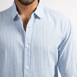 Chemise à rayures Addy - Bleu provence - Sun Valley homme
