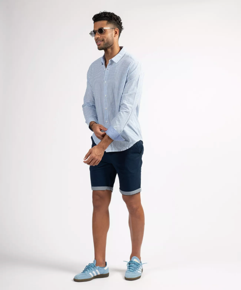 Chemise à rayures Addy - Bleu provence - Sun Valley homme