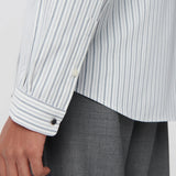 Chemise regular blanche rayures marine seawool homme - Marine - IKKS Men