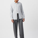 Chemise regular blanche rayures marine seawool homme - Marine - IKKS Men