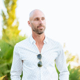 Chemise slim blanche imprimé minimaliste lunes homme - Off white - IKKS Men