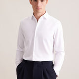 Chemise slim unie ajustée pour homme - Blanche - SEIDENSTICKER