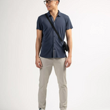 Chemise manches courtes à textures homme Succet - Marine foncé - Sun Valley homme
