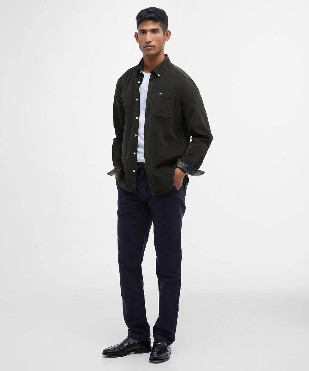 Chemise unie ajustée à manches longues Ramsey - Forest - BARBOUR HOMME
