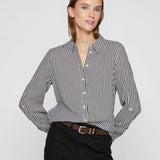 Chemise manches longues Virosa - Cloud Dancer Navy - VILA
