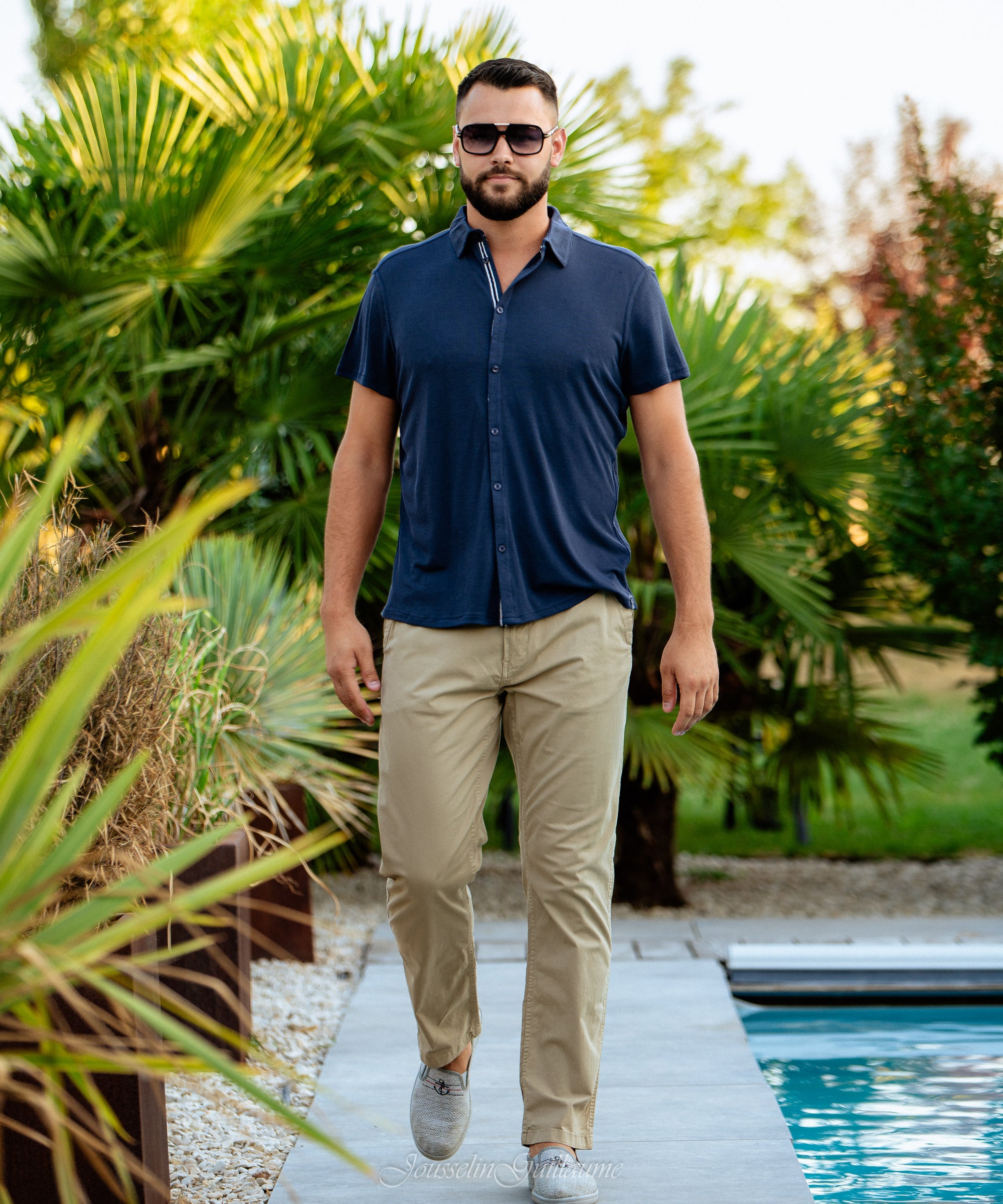 Chemise manches courtes à textures homme Succet - Marine foncé - Sun Valley homme
