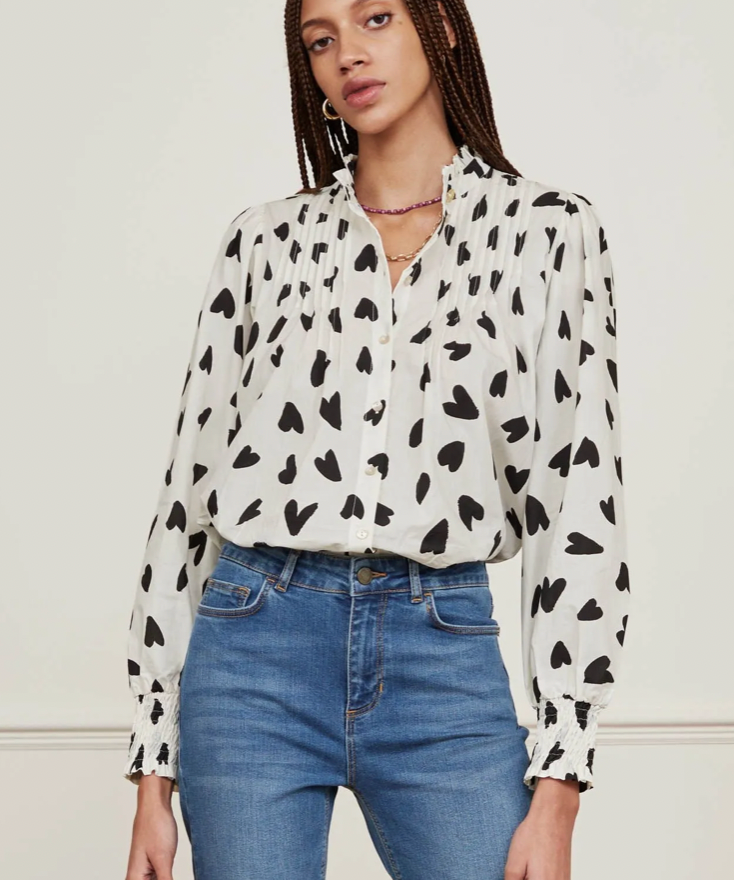 Blouse Lucky - imprimé coeur - Fabienne Chapot
