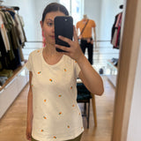 T-shirt col rond Phil - Blanc et orange - FABIENNE CHAPOT