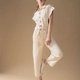 Combinaison jambes larges Danube - Beige - C'EST BEAU LA VIE