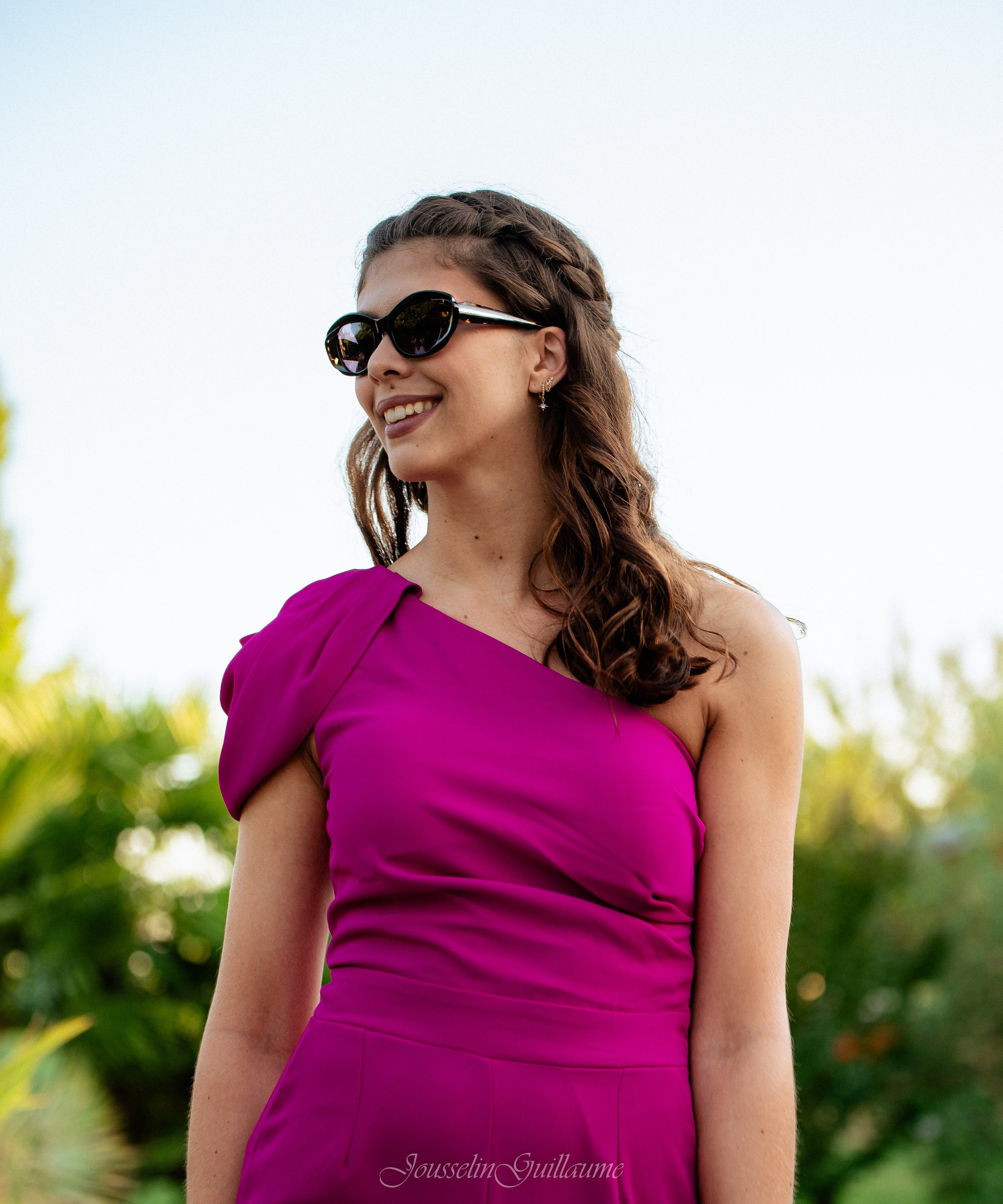 Combinaison de cérémonie asymétrique Tunon - Fuschia - LORA