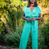 Combipantalon satinée Taylor - Verte - SUNCOO