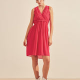 Robe fluide effet drapé Cruz - fushia - Suncoo