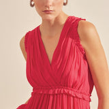 Robe fluide effet drapé Cruz - fushia - Suncoo