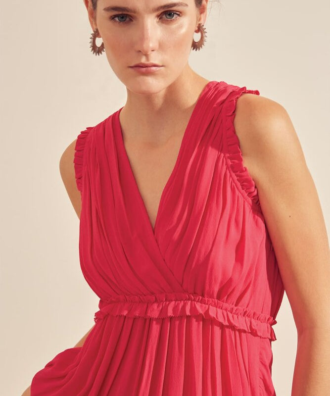 Robe fluide effet drapé Cruz - fushia - Suncoo