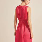 Robe fluide effet drapé Cruz - fushia - Suncoo