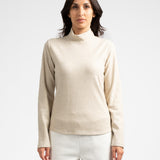 Pull col roulé Delima - Sable - Sun Valley Femme