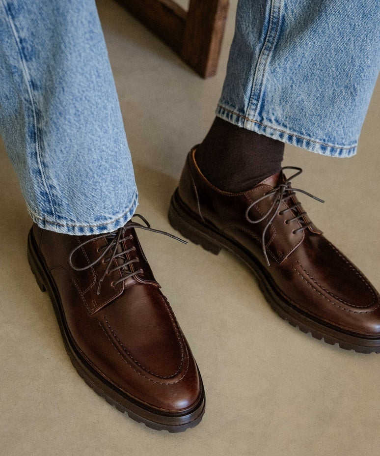 Derbies à plateau en cuir Niels - Bison - BOBBIES HOMME