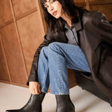 Bottines à talon pointu en cuir Emilie - Noir passion - BOBBIES FEMME