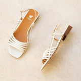 Slingback plates en cuir Diana - Milk - BOBBIES FEMME