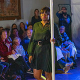 Robe à col zippé et dos plissé - Noir - I.Code