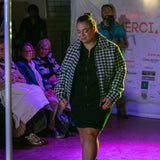 Manteau court en tweed pied-de-poule Eduna - Noir - SUNCOO