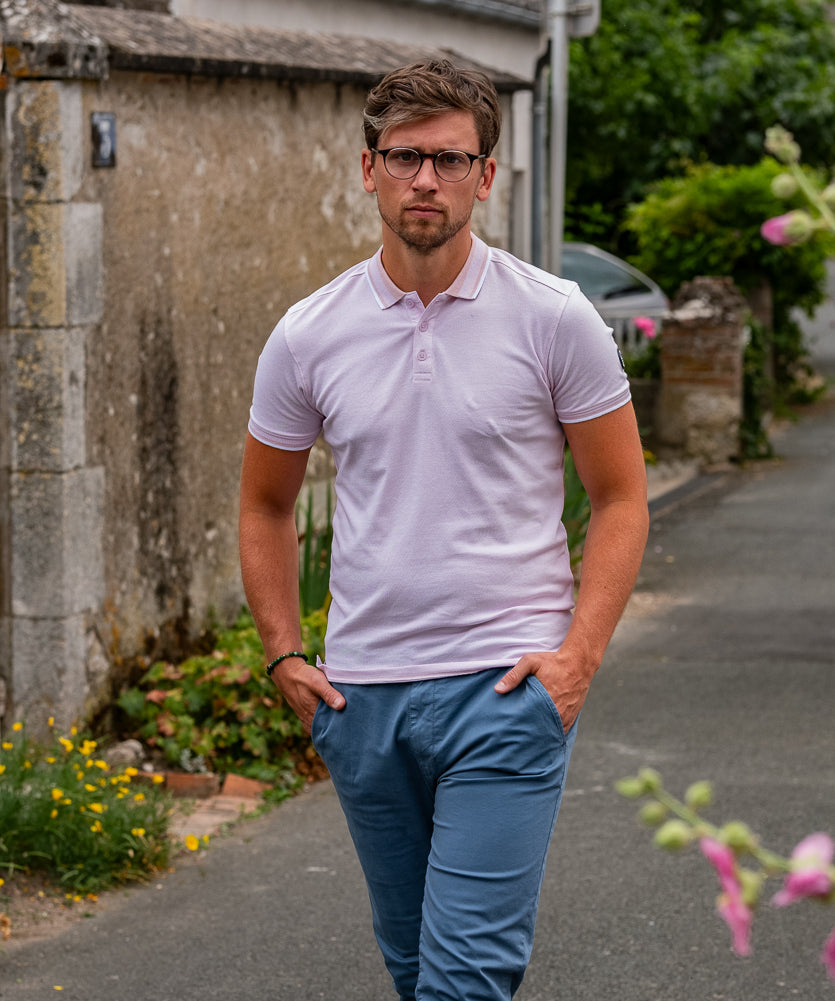 Polo manches courtes Bohm - Indigo rose - SUN VALLEY HOMME