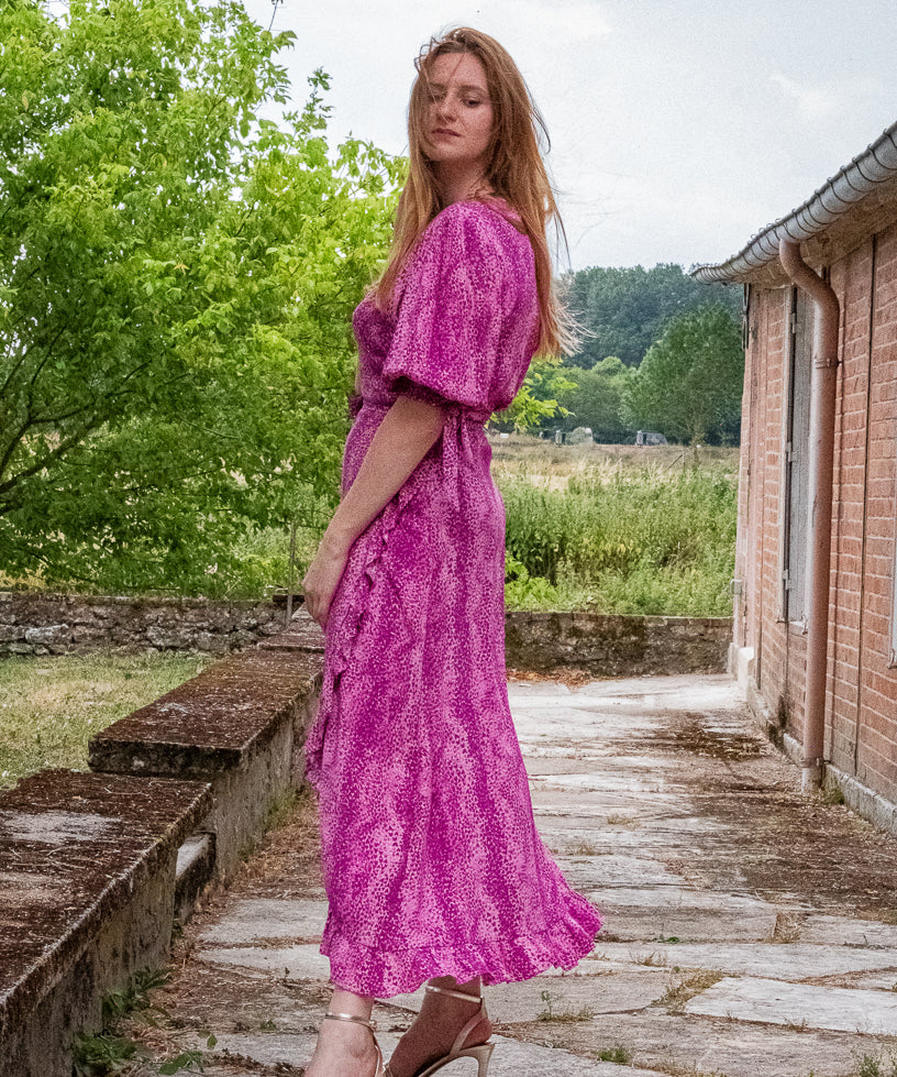 Robe portefeuille Channa - Magenta - FABIENNE CHAPOT