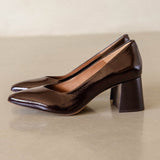 Escarpins à talons en cuir verni froissé Iris - Cheverny - BOBBIES FEMME