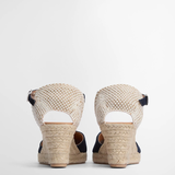 Espadrilles compensées Elder - Cuir marine - BARBOUR FEMME