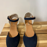 Espadrilles compensées Elder - Cuir marine - BARBOUR FEMME