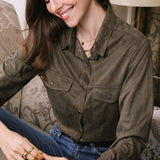 Chemise en daim - kaki - SARAH JOHN