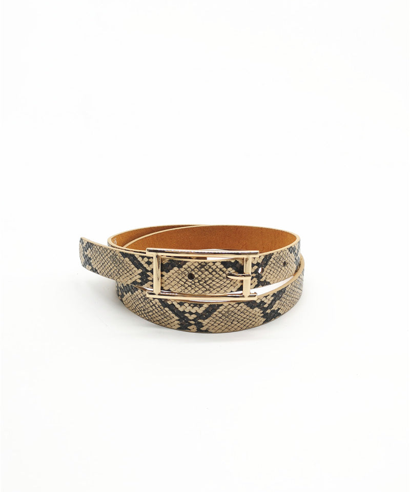Ceinture Femme python Beige