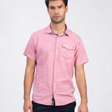 Chemise manches courtes Selkir - Framboise - SUN VALLEY HOMME
