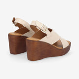 Compensées bride croisée Flore - Beige - SCHMOOVE