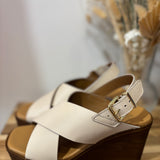 Compensées bride croisée Flore - Beige - SCHMOOVE