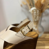 Compensées bride croisée Flore - Beige - SCHMOOVE