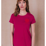 T-shirt col rond Flowers logo Amour - Grenadine - C'EST BEAU LA VIE