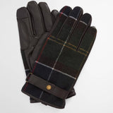 Gants imperméables en cuir et tartan Newbrough - Classic marron - BARBOUR HOMME
