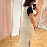 Gilet long ouvert crochet - Ficelle - LOLA ESPELETA