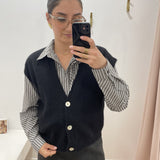 Gilet sans manche ample GI680 - Noir - LOLA ESPELETA