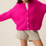 Gilet Alma boutonné - Fuchsia - DES PETITS HAUTS