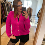 Gilet Alma boutonné - Fuchsia - DES PETITS HAUTS