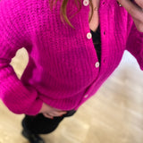 Gilet Alma boutonné - Fuchsia - DES PETITS HAUTS
