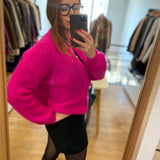 Gilet Alma boutonné - Fuchsia - DES PETITS HAUTS