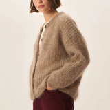 Gilet Alma boutonné - Latte - DES PETITS HAUTS