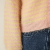 Gilet Alvaro rayé oversize - Beurre/Bulle - DES PETITS HAUTS
