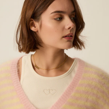 Gilet Alvaro rayé oversize - Beurre/Bulle - DES PETITS HAUTS
