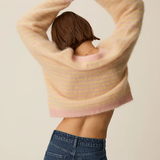 Gilet Alvaro rayé oversize - Beurre/Bulle - DES PETITS HAUTS